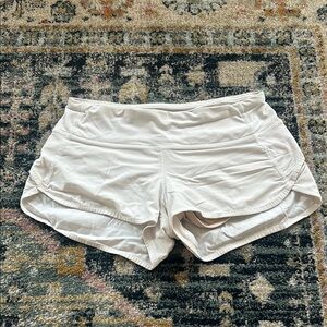 Lululemon White Speed Ups Shorts